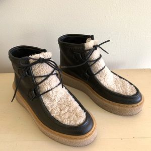 Free People Black Fur Bootie